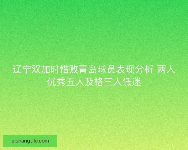 辽宁双加时惜败青岛球员表现分析 两人优秀五人及格三人低迷 辽宁双加时惜败青岛球员表现分析 两人优秀五人及格三人低迷