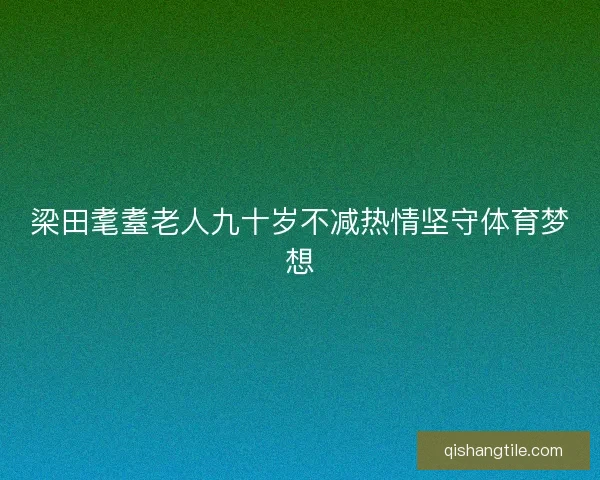 梁田耄耋老人九十岁不减热情坚守体育梦想 梁田耄耋老人九十岁不减热情坚守体育梦想