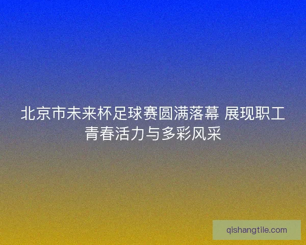 北京市未来杯足球赛圆满落幕 展现职工青春活力与多彩风采