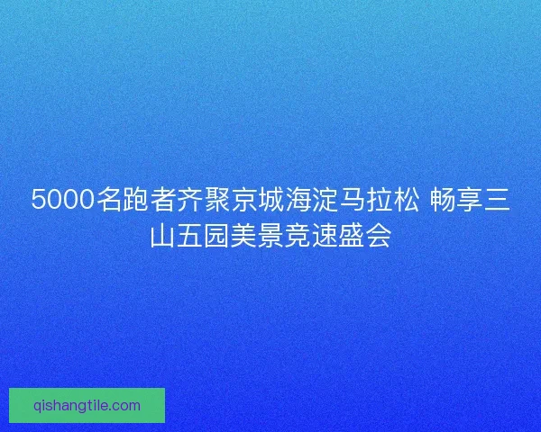 5000名跑者齐聚京城海淀马拉松 畅享三山五园美景竞速盛会 5000名跑者齐聚京城海淀马拉松 畅享三山五园美景竞速盛会